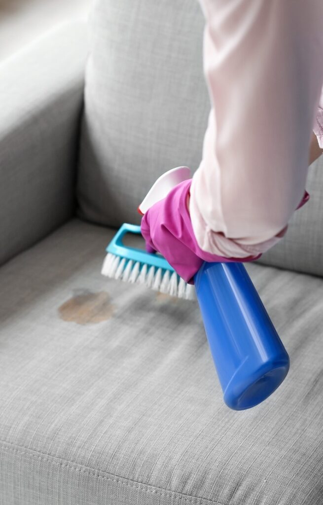 cleaning stain on sofa